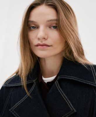 Women's Denim Belt Trench Coat