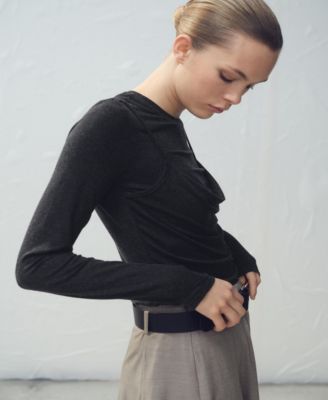 Women's Draped Combined T-Shirt