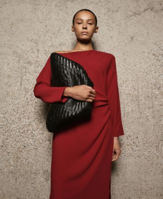 Women's Boat-Neck Ruched Dress