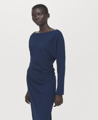 Women's Boat-Neck Ruched Dress