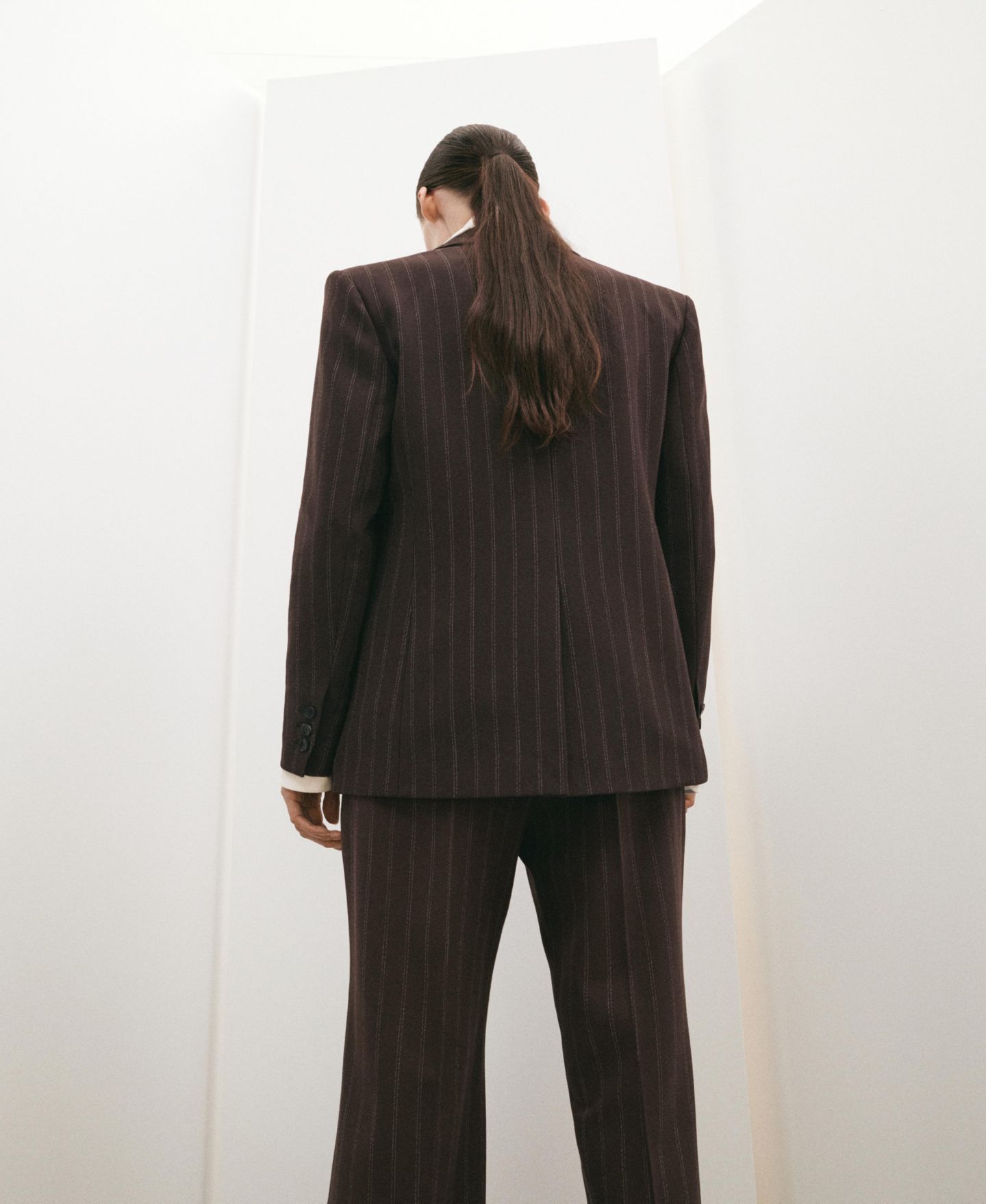 Женский пиджак MANGO Double-Breasted Pinstripe Suit Blazer, цвет: Коричневый — фото 3