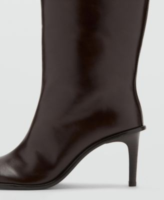 Women's High Heel Leather Boots