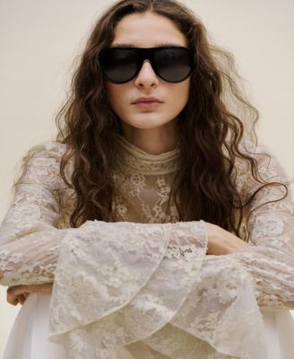 Women's Ruffled Embroidered Blouse