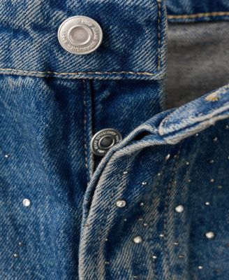 Women's Rhinestones Wide Leg Jeans