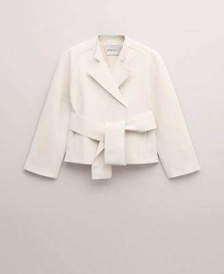 Women's Lapels and Tie Belt Jacket