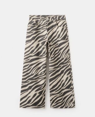 Women's Zebra-Print Straight-Fit Jeans