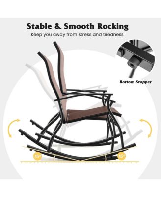 Set of 2 Outdoor Rocking Chair Patio Rocker w/ Breathable