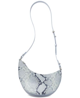 Duo Small Snake Embossed Leather Crossbody Bag