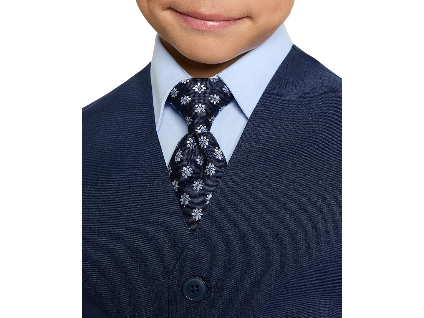 Комплекты Haggar SmartWash Washable Vest, Shirt, Pants and Tie, 4-Piece Set для мальчиков, цвет: Тёмно-синий / Синий — фото 4