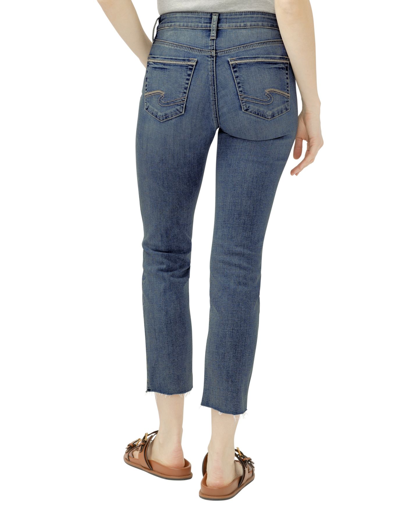 Женские джинсы Silver Jeans Co. Suki Mid-Rise Cropped Skinny, цвет: Orlando — фото 4