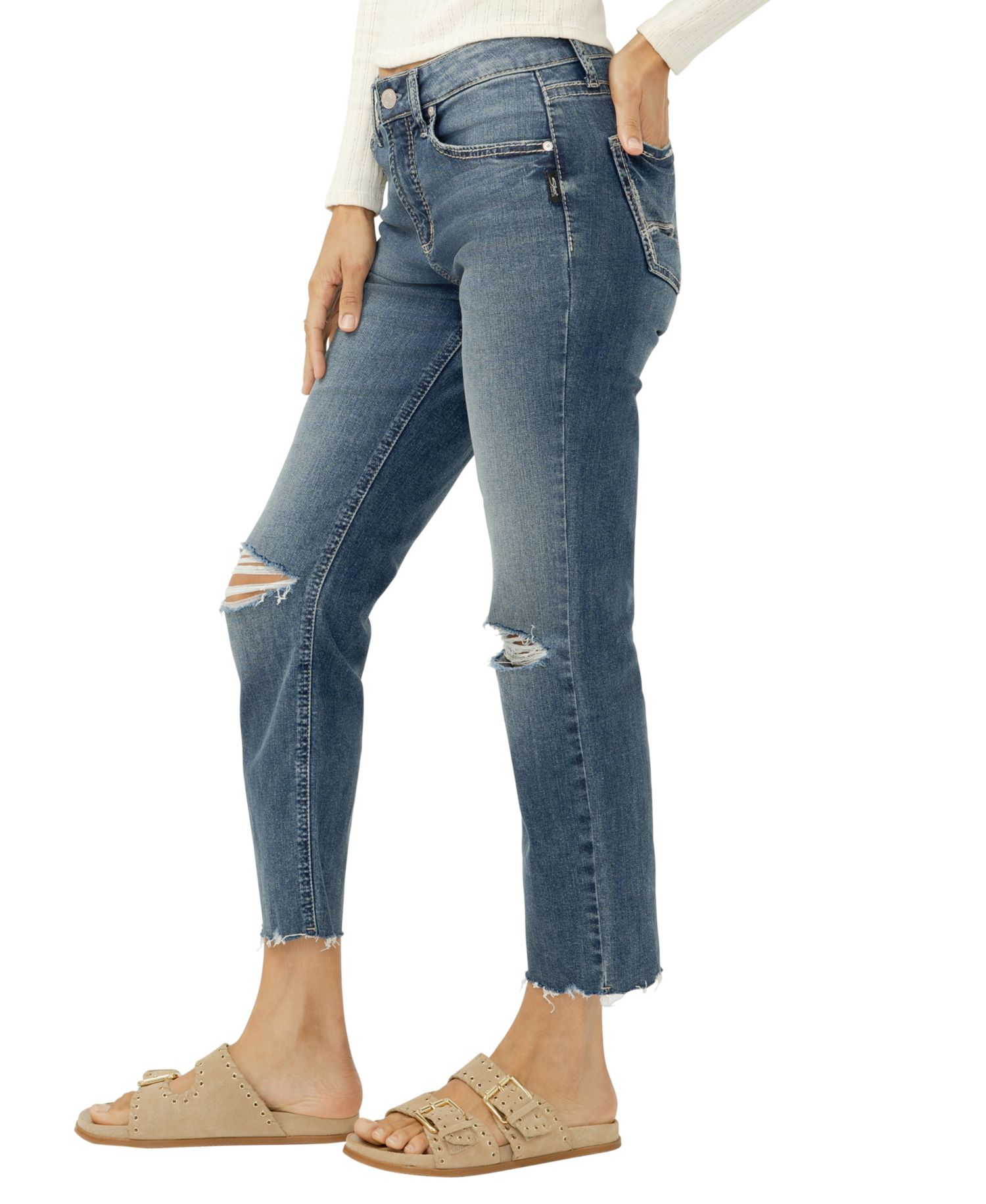 Women's Avery High-Rise Straight-Leg Cropped Jeans