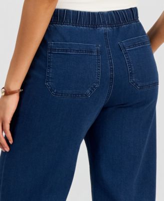 Women's Cropped High Rise Wide-Leg Jeans
