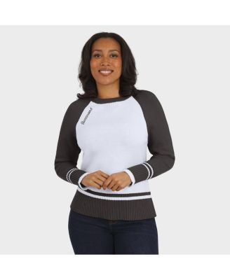 Women's White/Pewter Tampa Bay Buccaneers Color Block Raglan Sweater