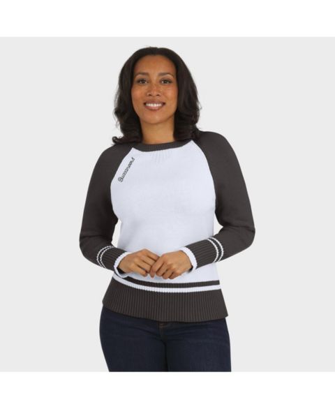 Женский свитер WEAR by Erin Andrews White/Pewter Tampa Bay Buccaneers Color Block Raglan