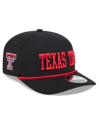 Men's Black Texas Tech Red Raiders Wordmark 9SEVENTY Stretch-Snap Adjustable Hat