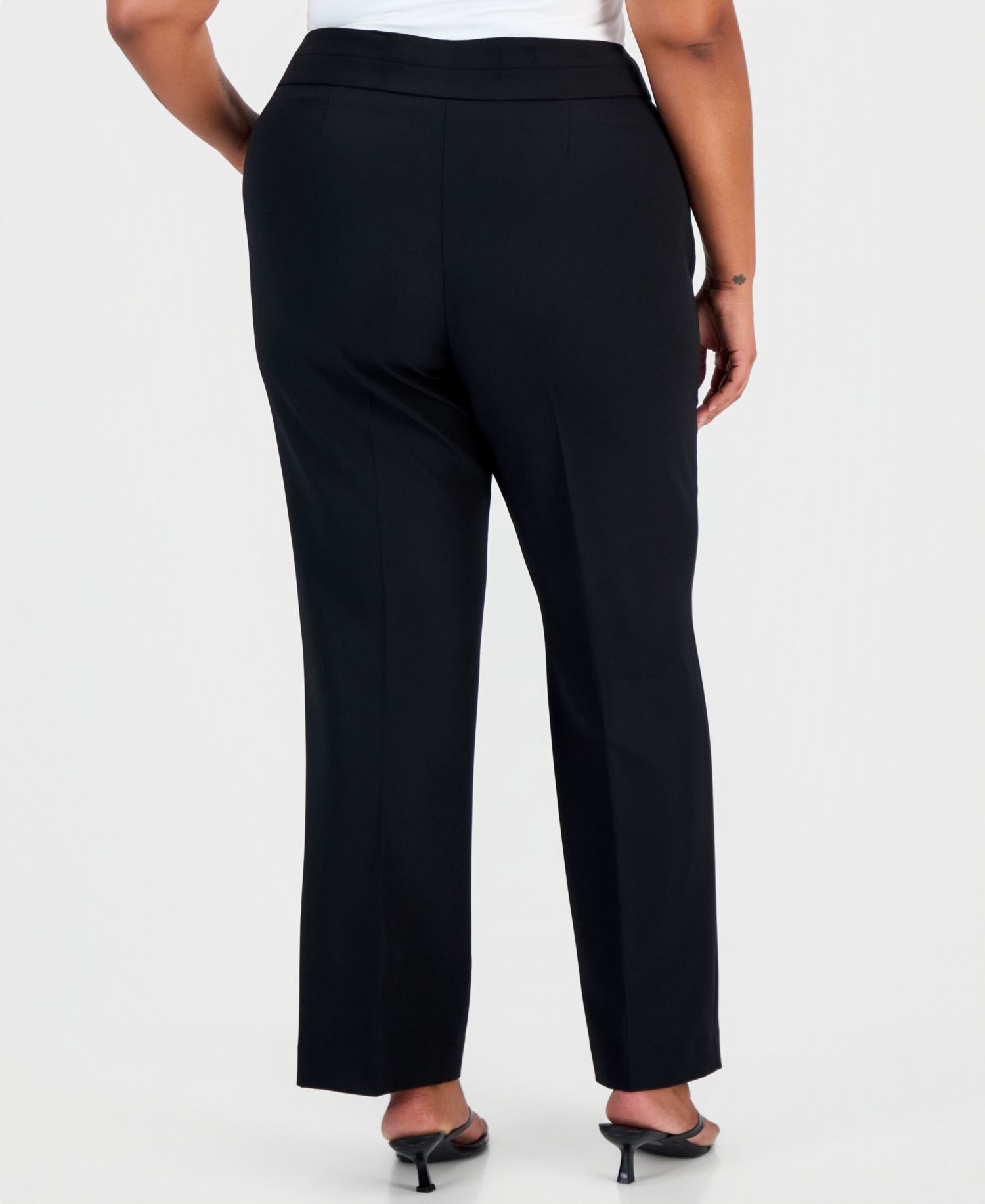 ASL Plus Size Mid-Rise Straight-Leg Pants