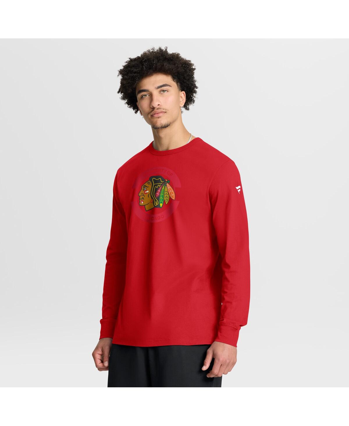 Fanatics Men's Red Chicago Blackhawks Authentic Pro Property Of Practice Long Sleeve T-Shirt - Red