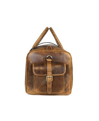 Vintage Brown Leather Travel Duffel Bag