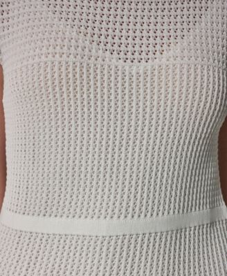 Women's Mock Neck Layered Midi Sweater Dress