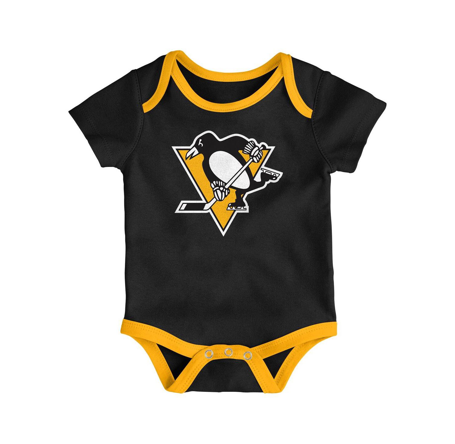 Baby Boys and Girls 3-Pack Pittsburgh Penguins Loyal Buddies Bodysuit Set