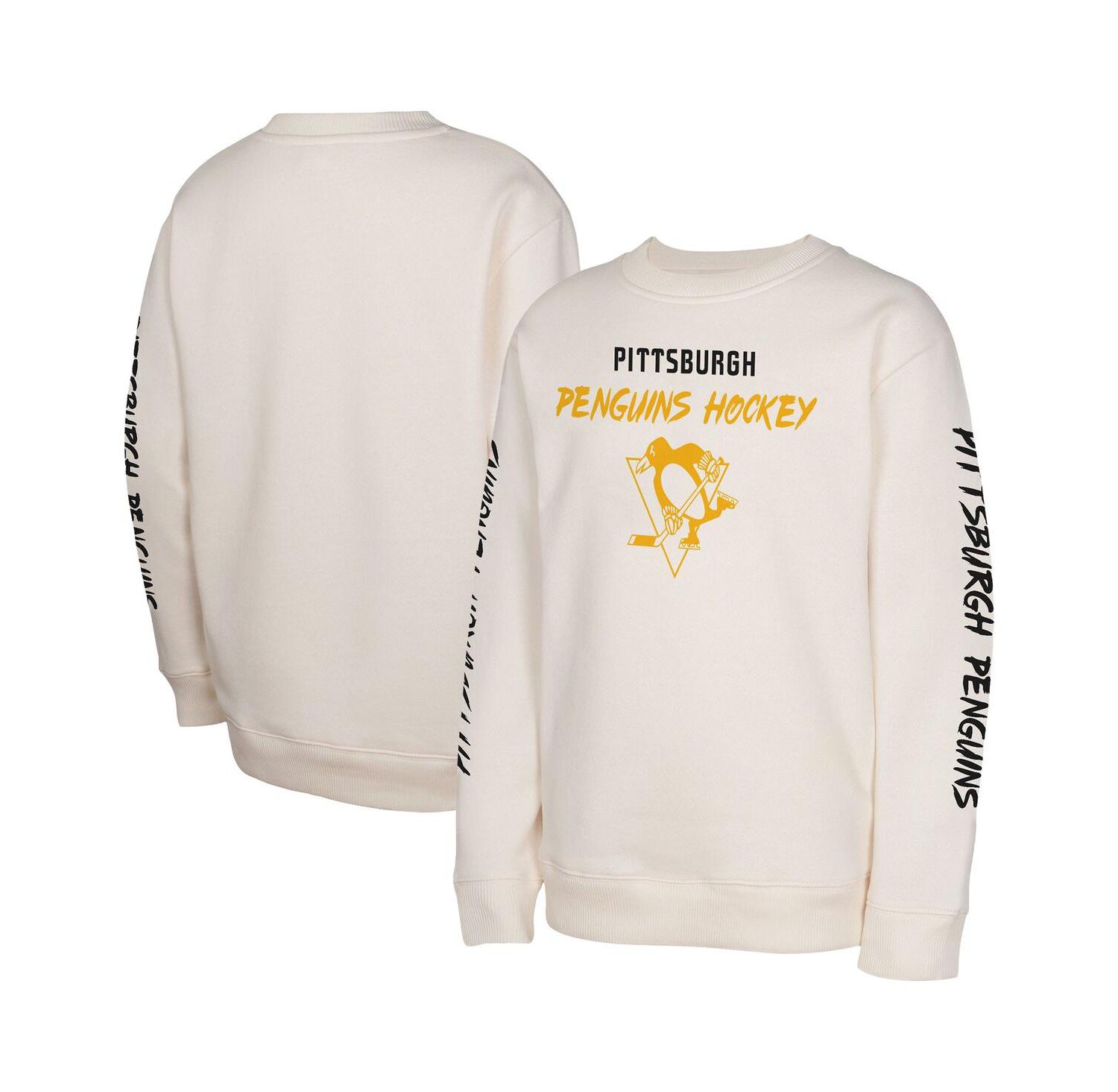 Big Boys and Girls Cream Pittsburgh Penguins Star Power Pullover Sweatshirt
