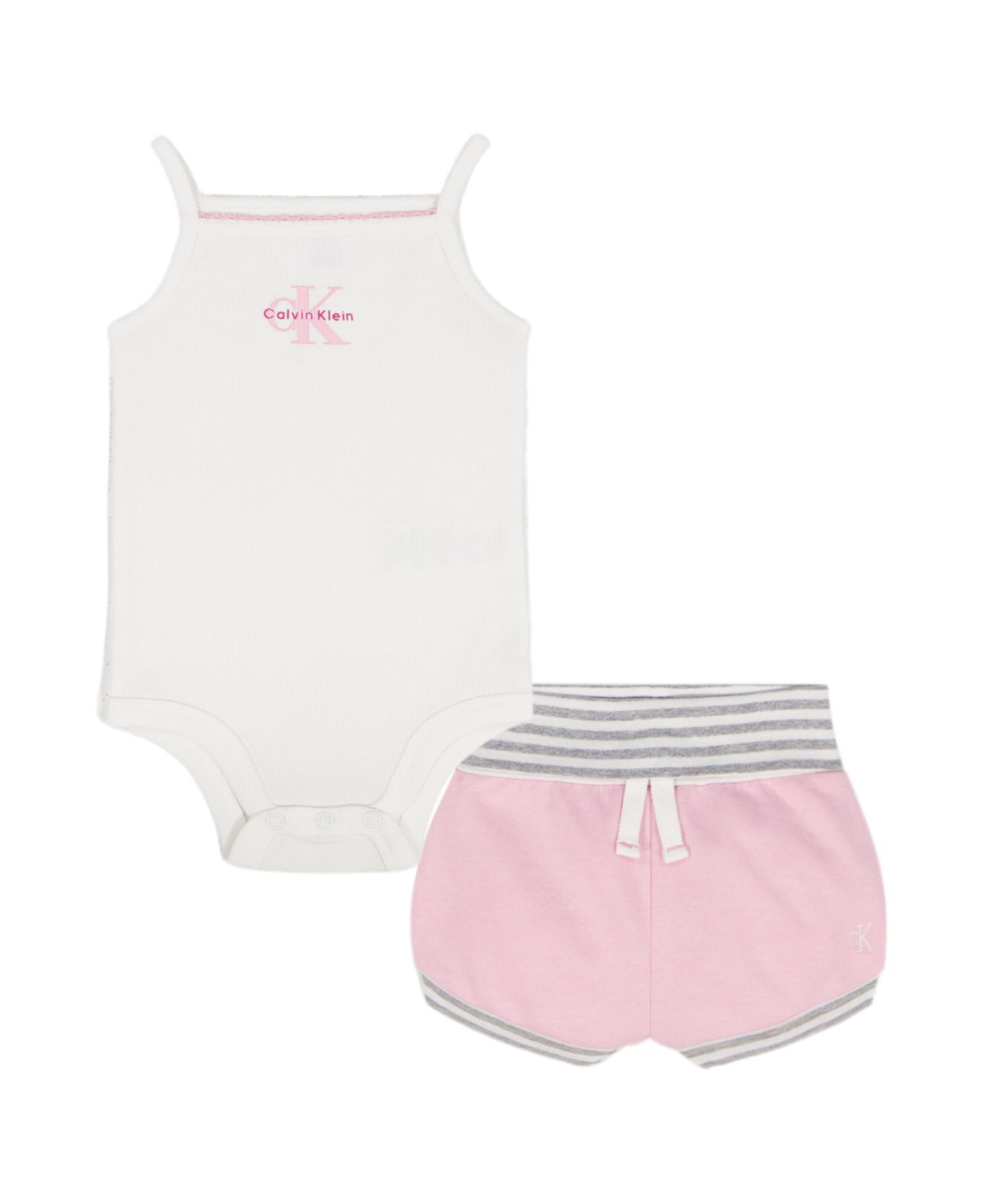 Baby Girls' Ribbed Tank Bodysuit and Shorts, 2-Piece Set