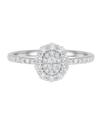 Diamond Flower Engagement Ring (1/2 ct. t.w.) in 14k White Gold