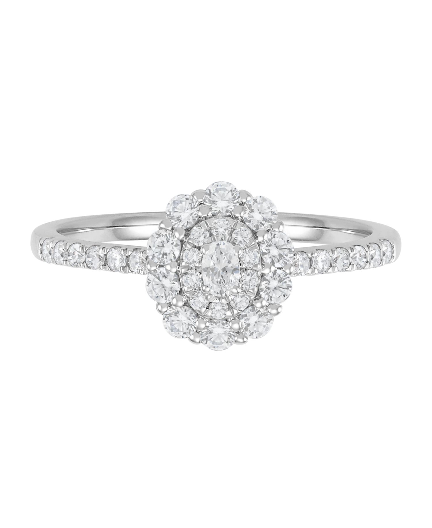 Diamond Flower Engagement Ring (1/2 ct. t.w.) in 14k White Gold
