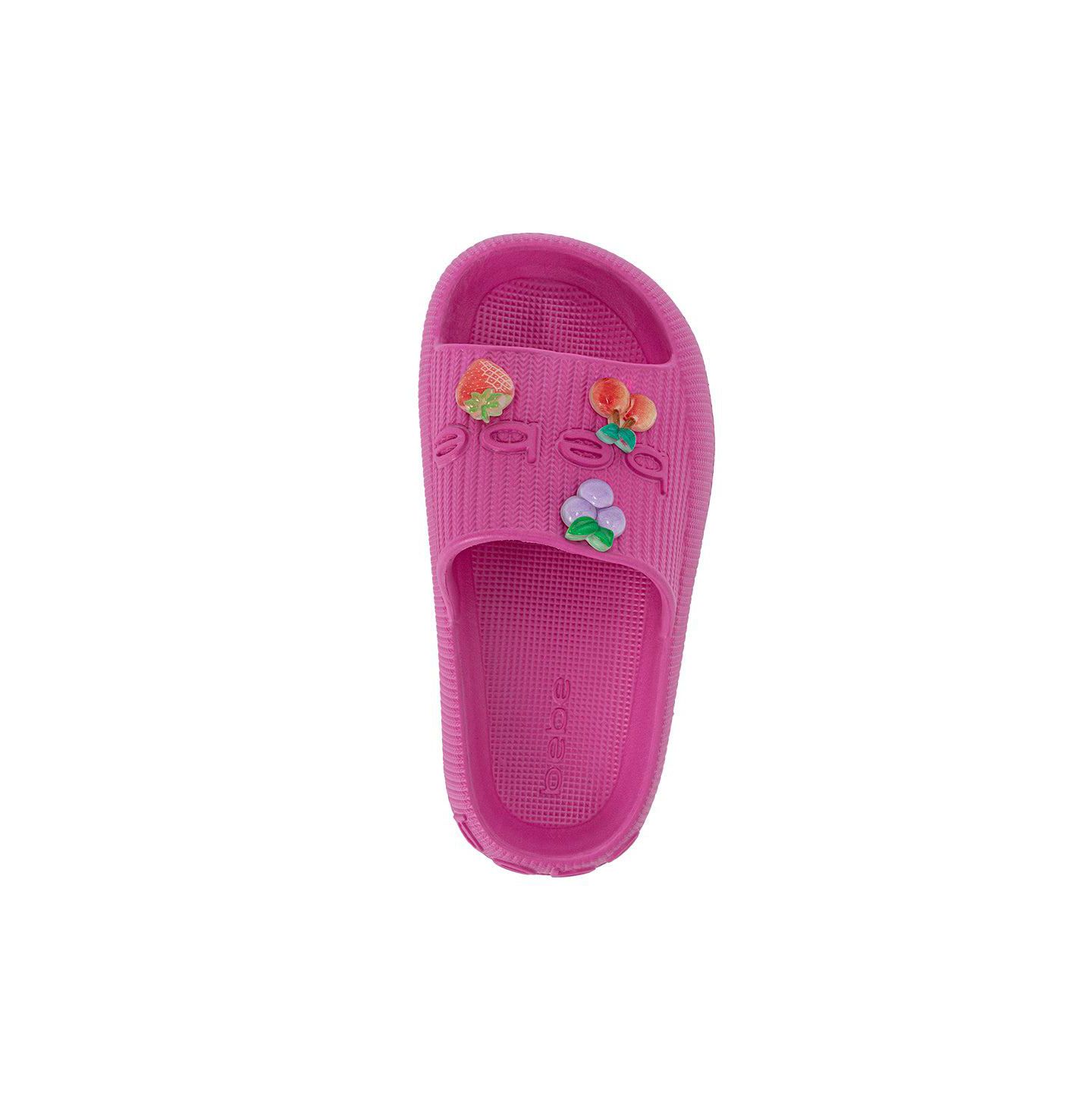 Сандалии Bebe Girls EVA Slide - Lightweight and Comfy Slide Sandals with Fruit Charms для девочек, цвет: Фуксия — фото 6