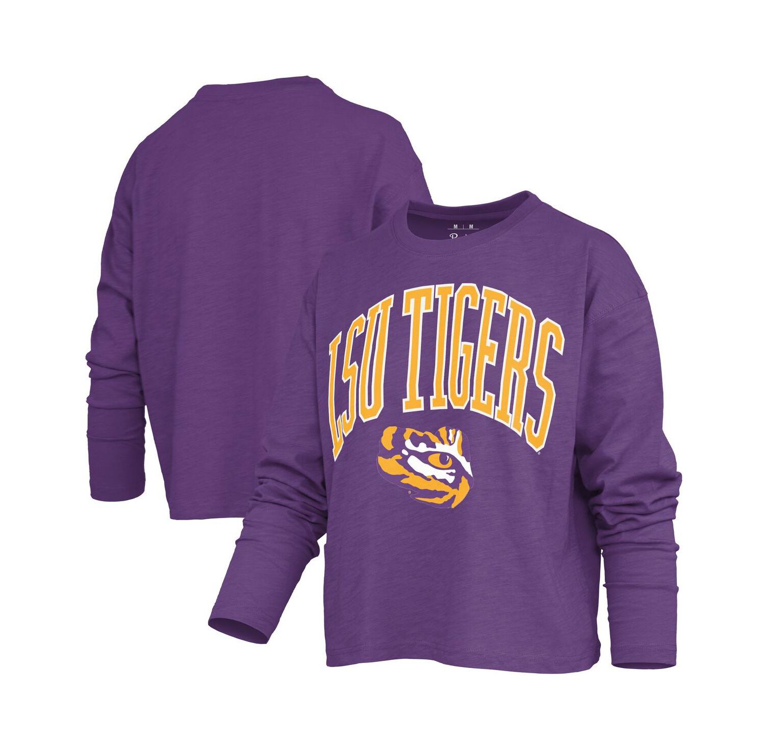 Women's Purple LSU Tigers Motley Boxy Waist-Length Long Sleeve T-Shirt