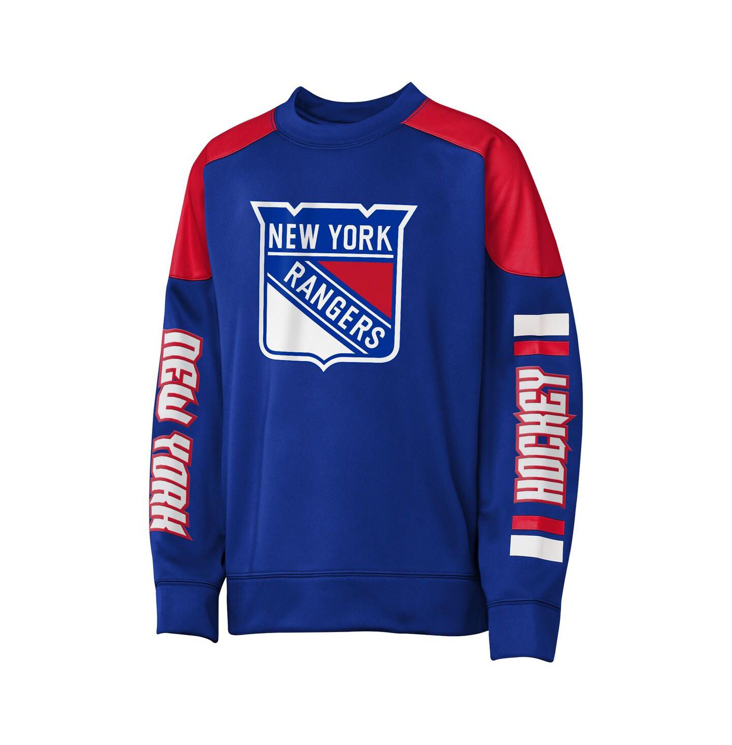 Детская толстовка Outerstuff Igor Shesterkin Blue New York Rangers Best Defense Name & Number Crewneck — фото 2
