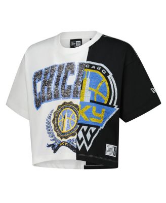 Women's White Chicago Sky Team Split Cropped Boxy T-Shirt