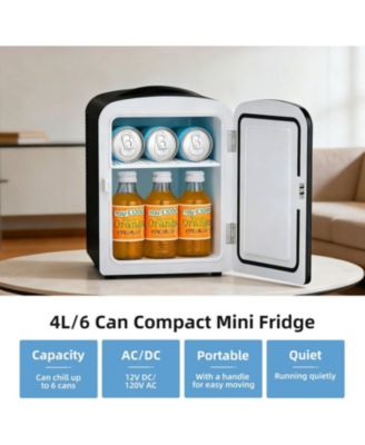 Portable Mini Fridge, 4L Skincare & Beverage Cooler (AC/DC)