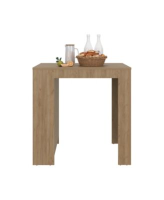 Harlan Kitchen Island, Counter Height Table Top with 3-Side Shelf