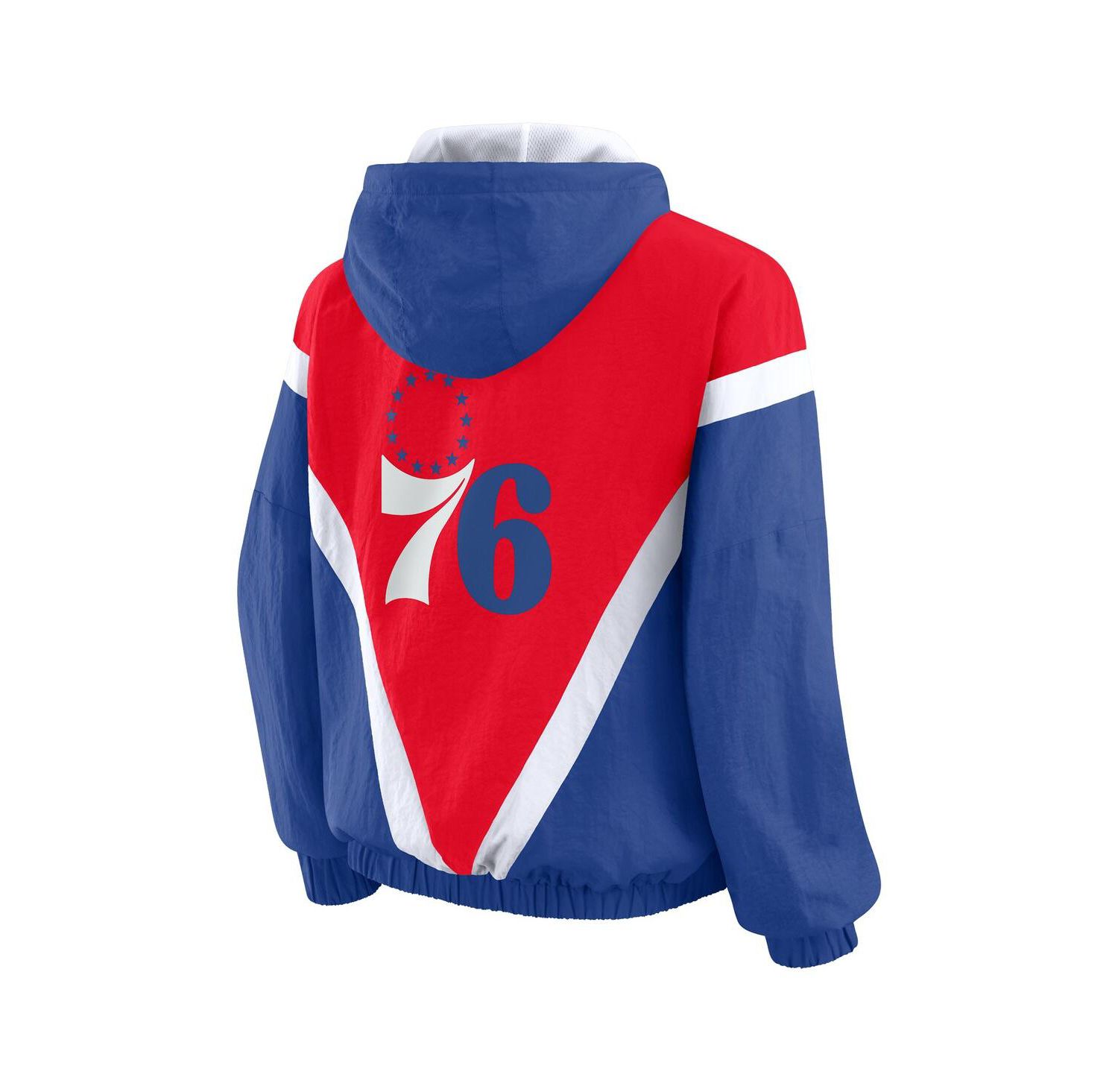 Women's Red/Royal Philadelphia 76ers Color Block Full-Zip Hoodie Windbreaker Jacket