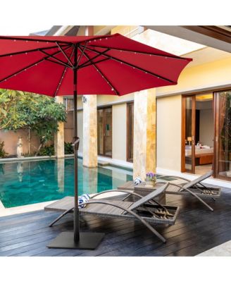 Square Weighted Patio Umbrella Base Stand 36 lbs Outdoor w/ 3 Adapters