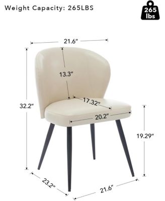 PU Leather Dining Chairs Set of 4, Upholstered Chairs with Steel Legs