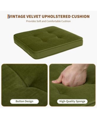 Natural Rattan Dining Chairs Set of 2, Upholstered Boho Chairs with Solid Wood Frame