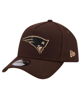 Men's Dark Brown New England Patriots Burnt Wood A-Frame 9FORTY Adjustable Hat