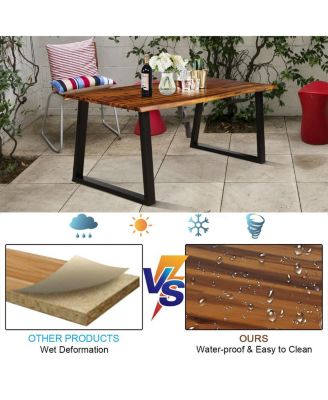 Rectangular Acacia Wood Dining Table Rustic Indoor &Outdoor Furniture