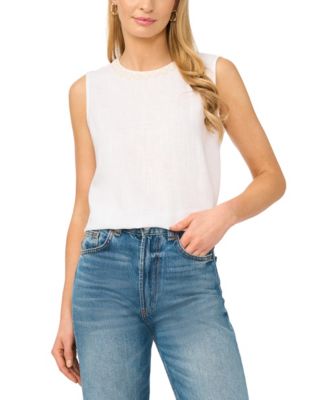 Women's Sleeveless Crewneck Blouse