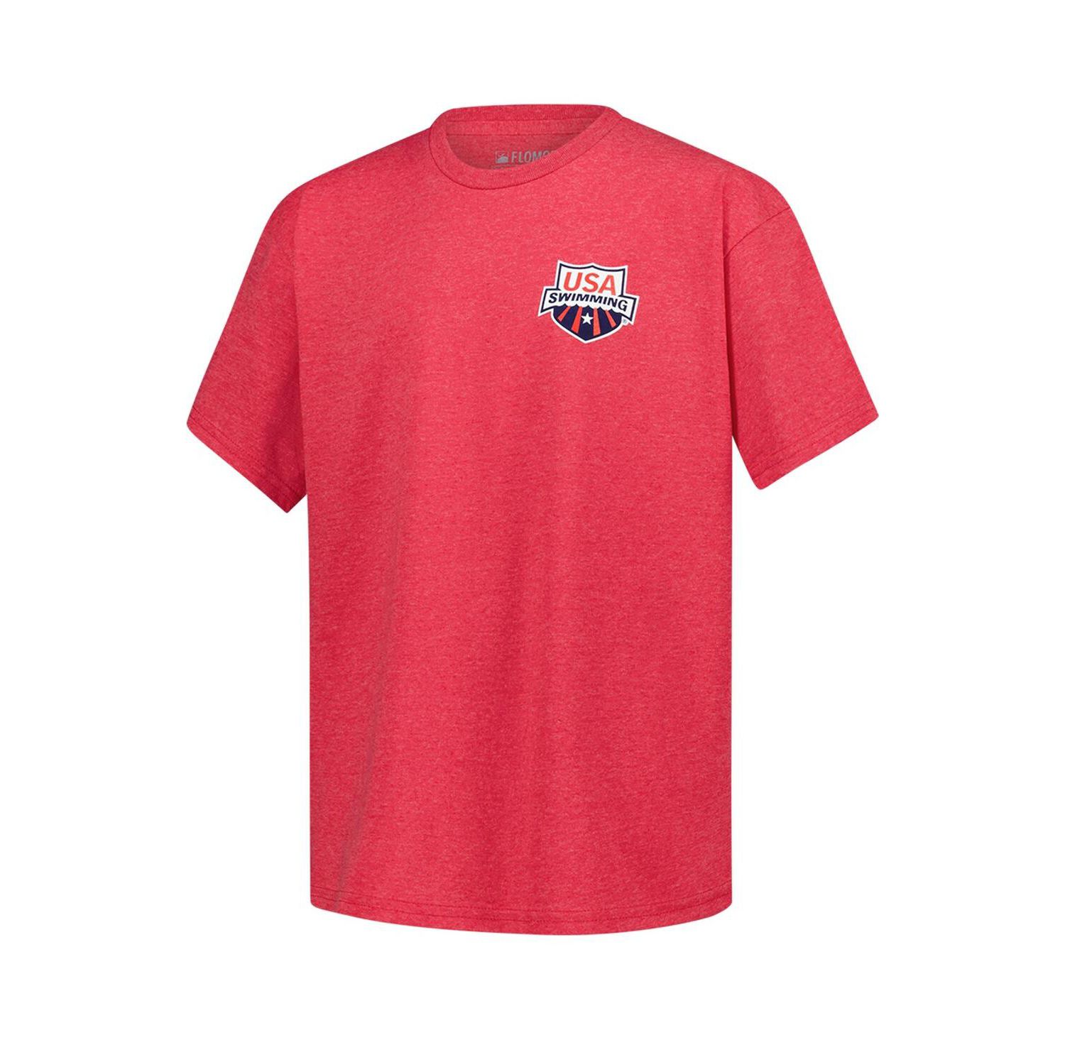 Big Boys and Girls Red USA Swimming Team Eagle Eye Splash T-Shirt