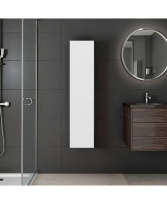 Vento Vertical Wall Bathroom Cabinet with Door for Efficient Organization WHITE