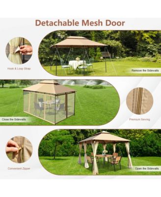 2-Tier 10'x13' Steel Gazebo Canopy Tent Shelter Patio Garden Outdoor Netting