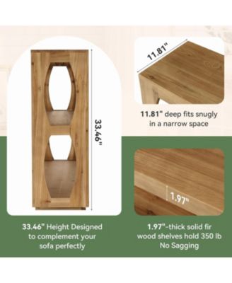 Solid Wood Console Table with 3-Tier Storage, 63" Long Farmhouse Narrow Entryway Table