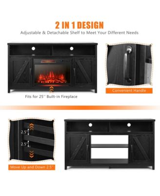 59'' Fireplace TV Stand W/ 25'' 1350W Electric Fireplace Heater