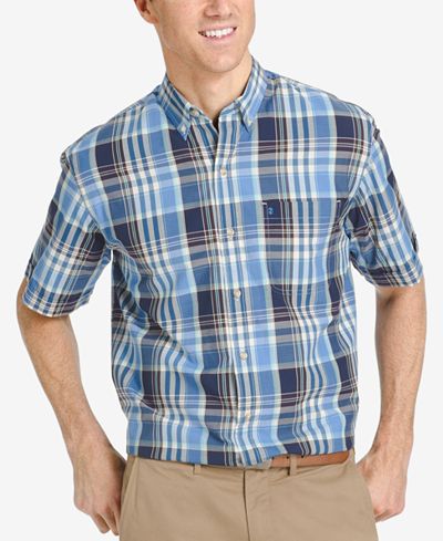 IZOD Men's Plaid Short-Sleeve Shirt
