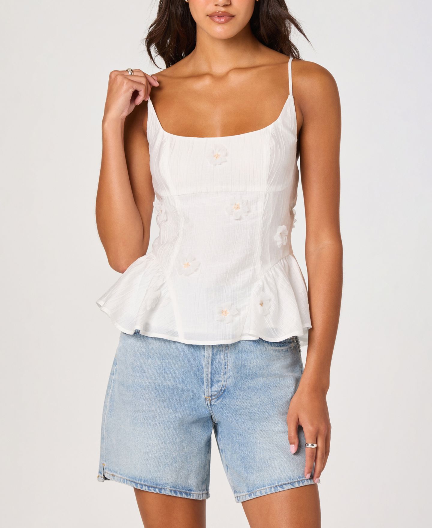 Женский топ ASTR the Label Sleeveless Tie-Back, цвет: Белый — фото 1