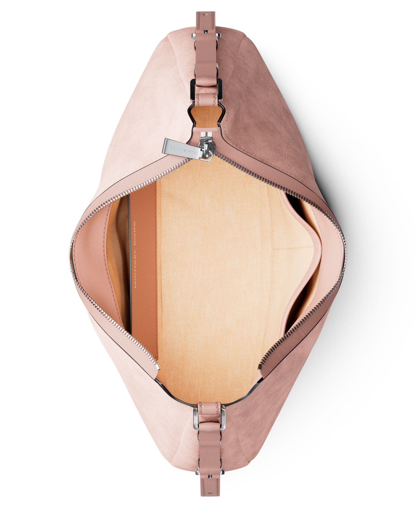 Женская сумка MICHAEL Michael Kors Nolita Medium Nubuck Convertible Shoulder, цвет: Розовый — фото 5