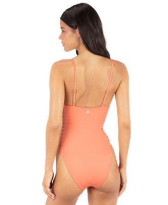 Women's Solid Cutout One-Piece Swimsuit